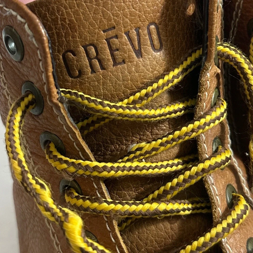 Crevo Tan Leather Lace-Up Boots‎ Mens size 13 Carmel color (SS6)